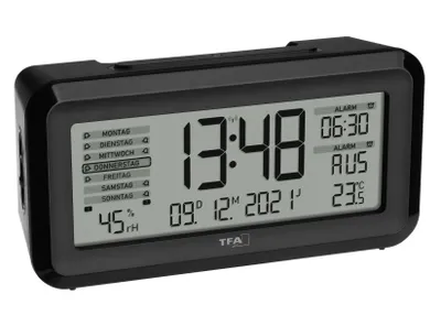 Obrázok produktu pre TFA 60.2562.01 Digitálny rádiovo riadený budík s izbovou klímou BOXX2
