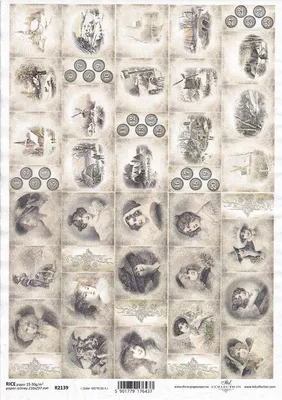 Immagine prodotto di ITD carta di riso decoupage tecnica artigianale tovagliolo di carta, vintage, calendario dell'avvento R2139