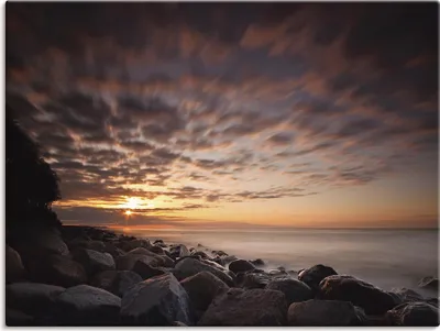 Produktbild von ARTland Leinwandbild Sonnenuntergang an der Ostseeküste Größe: 60x45 cm