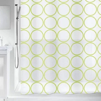 Obrázek produktu pro Antibakteriální, proti plísním, voděodolná sprchová záclona z PEVA, 180 x 200 cm, bílá a zelená