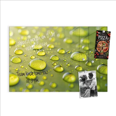 Produktbild von Magnettafel 90x60cm Pinnwand Whiteboard beschreibbar - Wassertropfen anschaulich