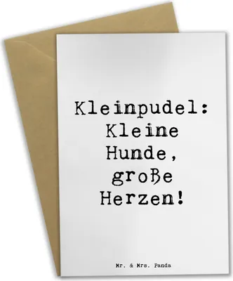 Produktbild von Mr. & Mrs. Panda Glückwunschkarte Spruch Kleinpudel Liebe - Weiß - Geschenk, einladungskarten, große Herzen, osterkarten, Hundeliebhaber, hypoallergen, Familienhund
