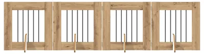 Produktbild von Hundetor mit Ständern 4 pcs Artisan-Eiche 60 x 60 cm