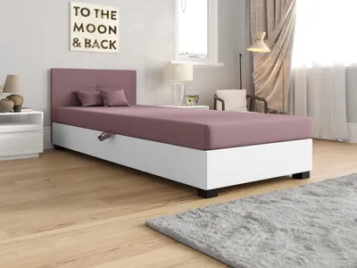 Produktbild von Einzelbett mit Polsterung 110x195 LOCIKA 2 - rosa/weiß