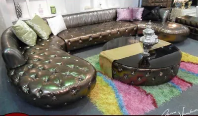 Produktbild von Chesterfield Ecksofa U-Form Luxus Couch Wohnlandschaft Gold Eckgarnitur
