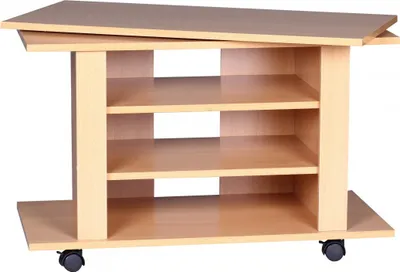 Produktbild von TV HiFi Bank OREGON Buche Fernsehtisch drehbar & rollbar 75 x 38 x 51 cm
