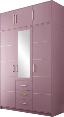 Produktbild von MIRJAN24 Kleiderschrank Bali D3 II mit Schrankaufsatz, Drehtürenschrank, Garderobe mit Drehtüren, Spiegel und Schubladen, Schlafzimmer (Farbe: Weiß)