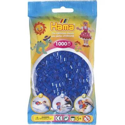 Image de Sachet de 1000 perles à repasser hama midi bleu néon - loisirs créatifs - 207-36