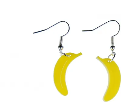 Produktbild von Banane Acrylglas Ohrringe Miniblings Hänger Sommer Acryl gelasert Affe gelb