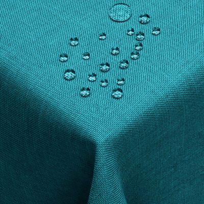 DecoHomeTextil Leinen Optik Tischdecke Petrol Türkis Eckig 90 x 90 cm mit Lotus Effekt Abwaschbar