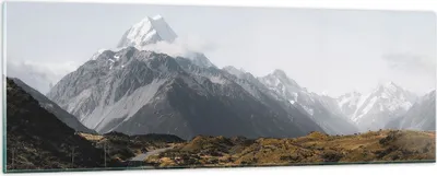 Produktbild von Bilder auf glas - Einteilig - Weg Berg Gipfel - 90x30cm - Glasbilder - Wandbilder - Bilder - zum Aufhängen bereit - Wanddekoration aus Glas - Glas Bilder - Wandbild auf Glas - GAB90x30-4833
