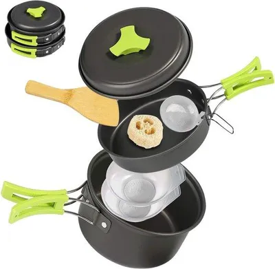Immagine prodotto di Set da campeggio - Leggero e portatile - 8 pezzi - Per uso esterno