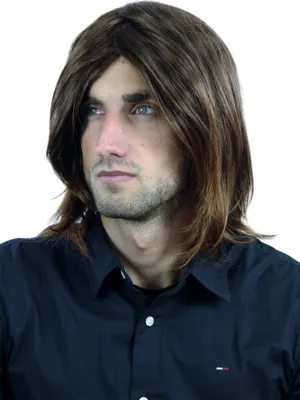 Produktbild von WIG ME UP Herrenperücke Lang Braun  Mittelscheitel CM-431-4T30