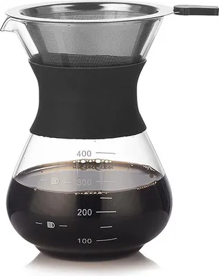 Produktbild von INF 400ml Pour Over Kaffeebereiter mit Filter - Klares Glas