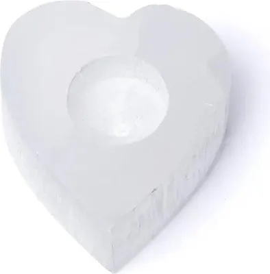 Obrázek produktu pro Selenitový držák na čajovou svíčku ve tvaru srdce -- ±9x10x3cm