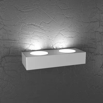 Image de Applique Moderne Métallique Gris 2 Lumières Gx53
