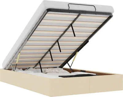 Produktbild von vidaXL Ottoman-Bett ohne Matratze Creme 120x190 cm Stoff