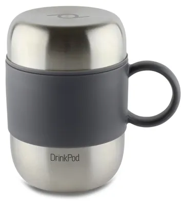 Productafbeelding van Pioneer DrinkPod thermosbeker met handvat, zilverkleurig, 280 ml