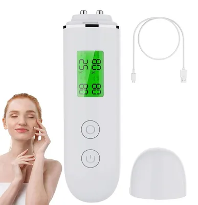 Produktbild von Hautfeuchtigkeitsmesser Digital – Hautanalyse Gerät für Feuchtigkeit & Öl, LCD Display, Tragbarer Skin Analyzer mit Fluoreszenz-Erkennung