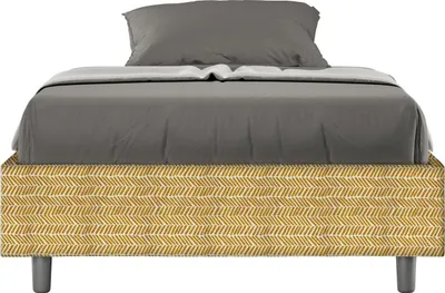 Produktbild von ITYHOME - Gepolstertes Bett mit Bettkasten 120x210 mit Stoffbezug Aragona 3 Gelb Azelia