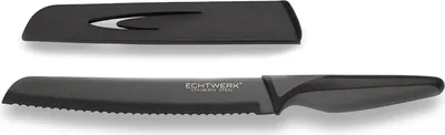 Produktbild von Echtwerk BlackSteel Brotmesser, Brot Messer, Kochmesser, Küchenmesser, Stahl / Kunststoff, Schwarz, 20 cm, EW-SS-0130