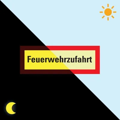 Produktbild von PERMALIGHT power langnachleuchtend Feuerwehrschild Feuerwehrzufahrt, Aluminiu...