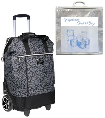 Produktbild von Einkaufstrolley große Räder Punta Big Wheel Einkaufsroller Shopper Einkaufswagen Shopping Trolley Trolly 10303-0127 Leopard Dunkelgrau + Thermo Tasche