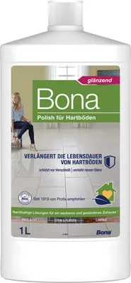 Produktbild von Bona Stein-, Fliesen- und Laminat Polish 1 L verleiht Hartböden neuen Glanz und schützt langanhaltend vor Verschleiß