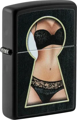 Immagine prodotto di Accendino Zippo Keyhole Emblem con motivo serratura e donna in corsetto