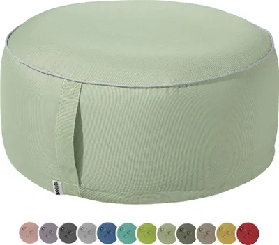 Produktbild von heimtexland Outdoor Pouf Sitzkissen wetterfest Garten Bodenkissen ausblasbar Fußhocker Yoga Lounge Hocker Tisch Party Deko Sitzsack 25x55 Typ551 Mint