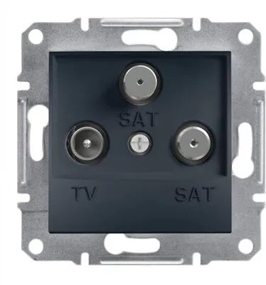 Image de Prise terminale TV-SAT-SAT(1dB) sans cadre, anthracite Schneider Asfora EPH3600171/SCH