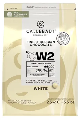 Produktbild von Callebaut Weiße Schokolade Callets 2500g – Premium Back- und Kochschokolade