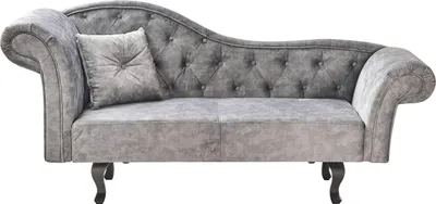 Produktbild von BELIANI Chaiselongue Grau Samtstoff Linksseitig Gesteppt mit Kissen Chesterfield Stil Retro-Design Relaxliege für Wohnzimmer Schlafzimmer Indoor