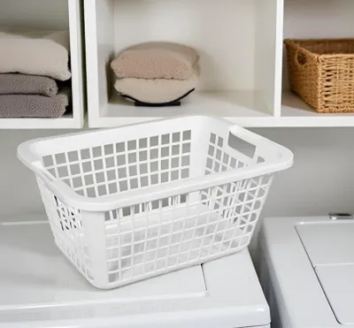 Produktbild von Wäschekorb klein Wäsche Plastik Kunststoff Korb Single Weiß