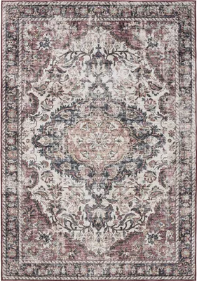 Produktbild von benuta Waschbarer Vintage Teppich George Multicolor/Rot 120x170 cm Wohnzimmerteppich Schlafzimmer weich orientalisch Rechteckig
