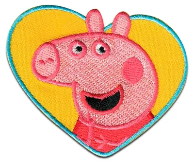 Obrázek produktu pro Comercial Mercera Peppa Wutz in the heart children - nášivka, nažehlovací, nažehlovací obrázek, nášivka, k nažehlení, velikost: 5,4 x 6,3 cm