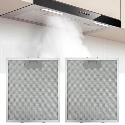 Produktbild von Dunstabzugshaubenfilter Metall, 5-lagiges Aluminiumgewebe, 320x260 mm, 2 Stück, für Küchenlüftung