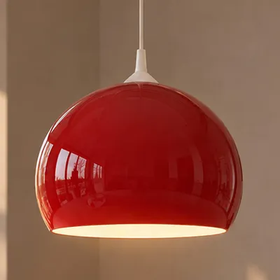 Zdjęcie produktu dla Klosz HWC-M34 do lamp łukowych i wiszących, wymienny klosz, Ø 40 cm, tworzywo sztuczne ~ Red