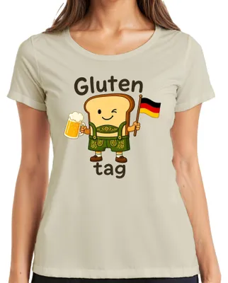 Obrázek produktu pro Gluten, vtipné, chléb, toust, kožené kalhoty, pivo, tradiční oblečení, dámské tričko s motivem tradičního oblečení, příroda, velikost S
