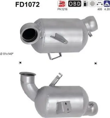 Produktbild von AS FD1072 Dieselpartikelfilter Rußpartikelfilter DPF passend für MERCEDES-BENZ C-Klasse Limousine (W204) Abgasanlage Diesel
