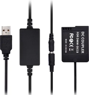 Obrázek produktu pro Andoer DMW-DCC8 USB Power Kit DC Coupler Dummy Battery Nahraďte baterii DMW-BLC12 napájecím kabelem s USB konvertorem. Jeden vstup USB Kompatibilní s fotoaparátem Panasonic Lumix DMC-FZ200