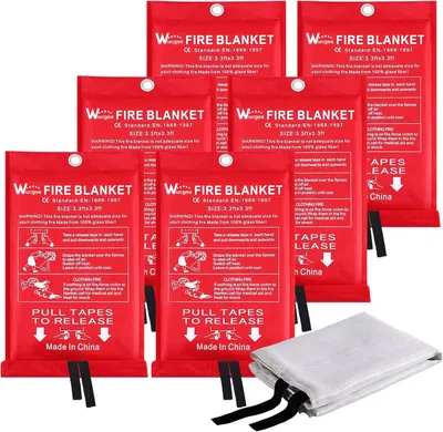 Obrázok produktu pre Hasiaca deka 1x1 m, 6 ks, sklenené vlákno, do 500 °C, pre kuchyňu