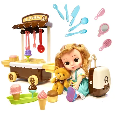 Obrázok produktu pre KIK Bábika cukrárka s vozíkom 32 cm