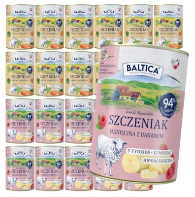 Produktbild von Baltica Smaki Regionów 24x400g Getreidefreies Nassfutter für Welpen, Mix aus 2 Geschmacksrichtungen