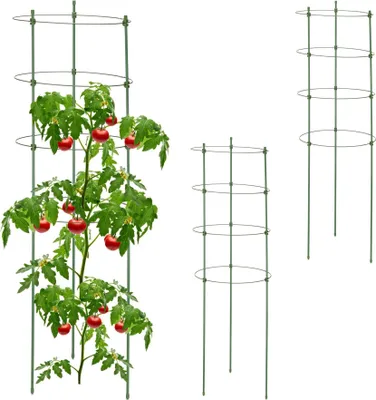 Produktbild von Pflanzenstützen 91 cm, höhenverstellbar, 3er-Set für Tomaten, Innen- & Außenbereich