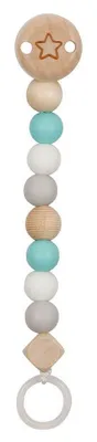 Produktbild von Goki Schnullerkette Stern, Blau, Grau, Weiß, Holz, Silikon, Holz, Junge/Mädchen