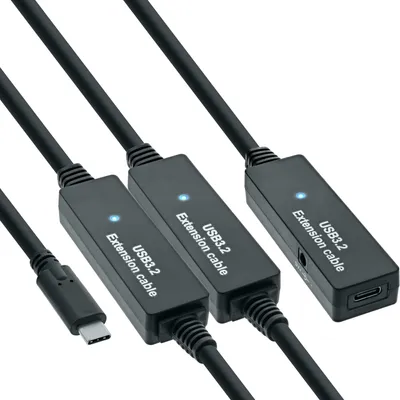 Obrázok produktu pre Aktívny predlžovací kábel USB 3.2 Gen.1, konektor USB-C na konektor USB-C, dĺžka 15 metrov