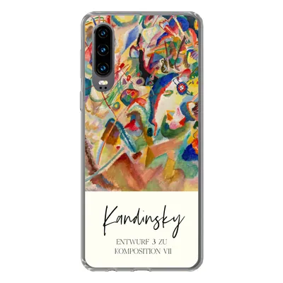 Produktbild von MuchoWow® Handyhülle Schutzhülle Hülle für Huawei P30 Entwurf 3 zu komposition VII - Kandinsky - Alte Meister Silikon Softcase Handy Hülle - Kartenbesitzer