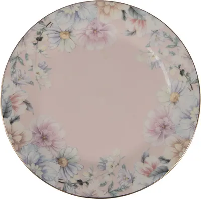 Produktbild von Clayre & Eef Frühstücksteller Ø 18 cm Rosa Porzellan Blumen