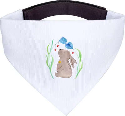 Produktbild von Mr. & Mrs. Panda Hundeschal Hase Blume - Weiß - Geschenk, Taufe, Geburtstag, Bandana für Hunde, Tuch, Halstuch, Geburt, Kindergeburtstag, Hundetuch, Hund, Hunde-Halstuch